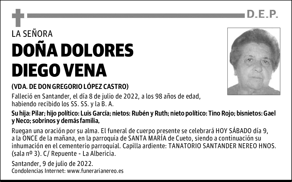 DOÑA DOLORES DIEGO VENA