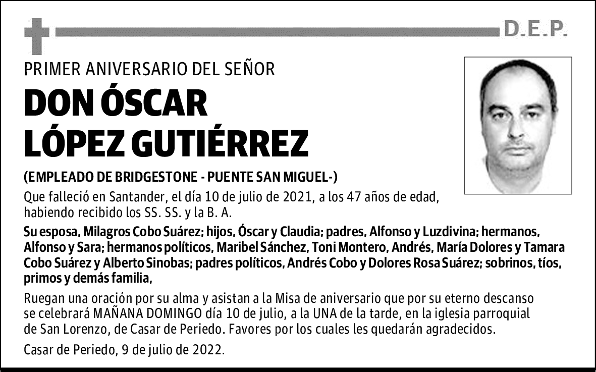 DON ÓSCAR LÓPEZ GUTIÉRREZ