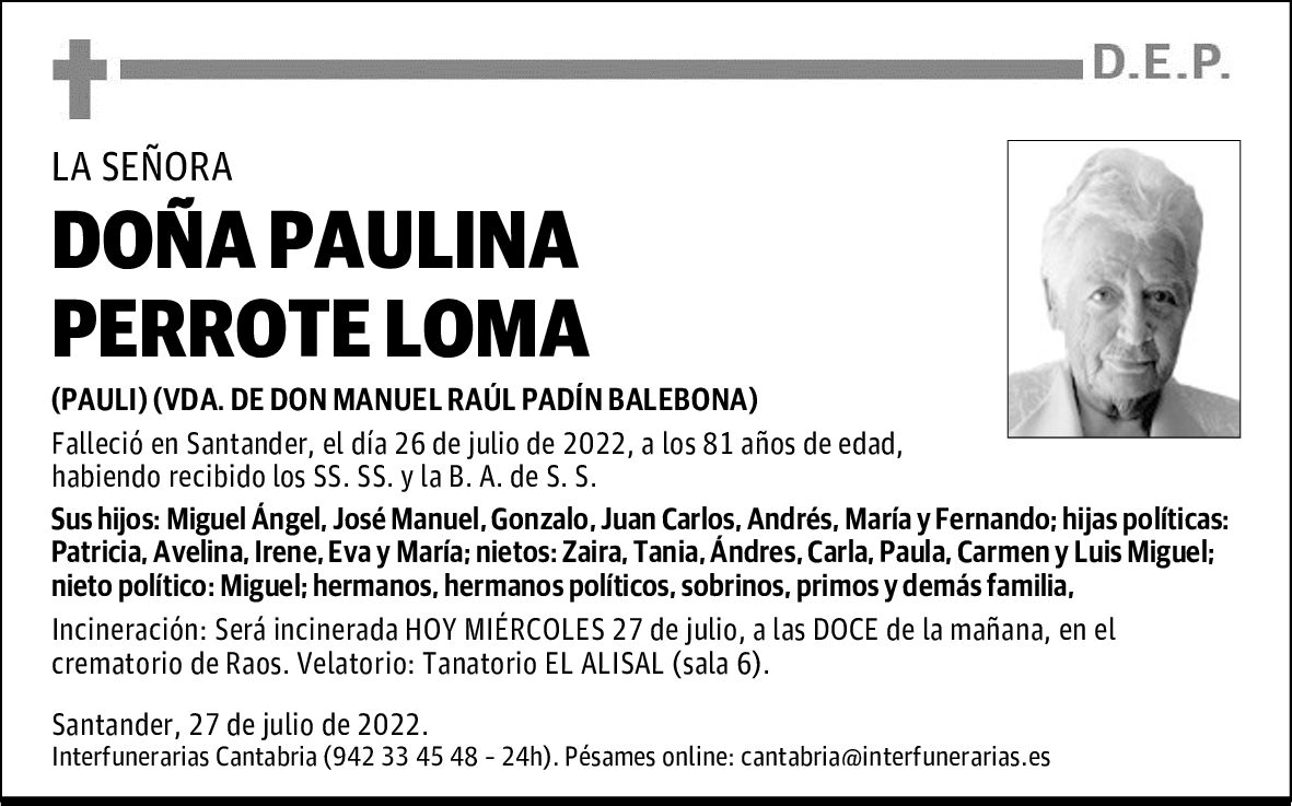 DOÑA PAULINA PERROTE LOMA