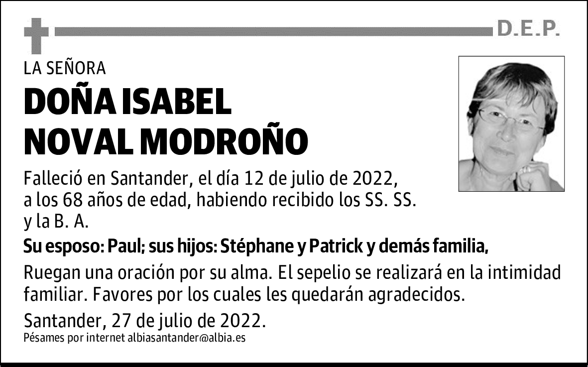 DOÑA ISABEL NOVAL MODROÑO
