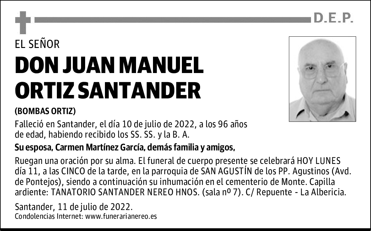 DON JUAN MANUEL ORTIZ SANTANDER