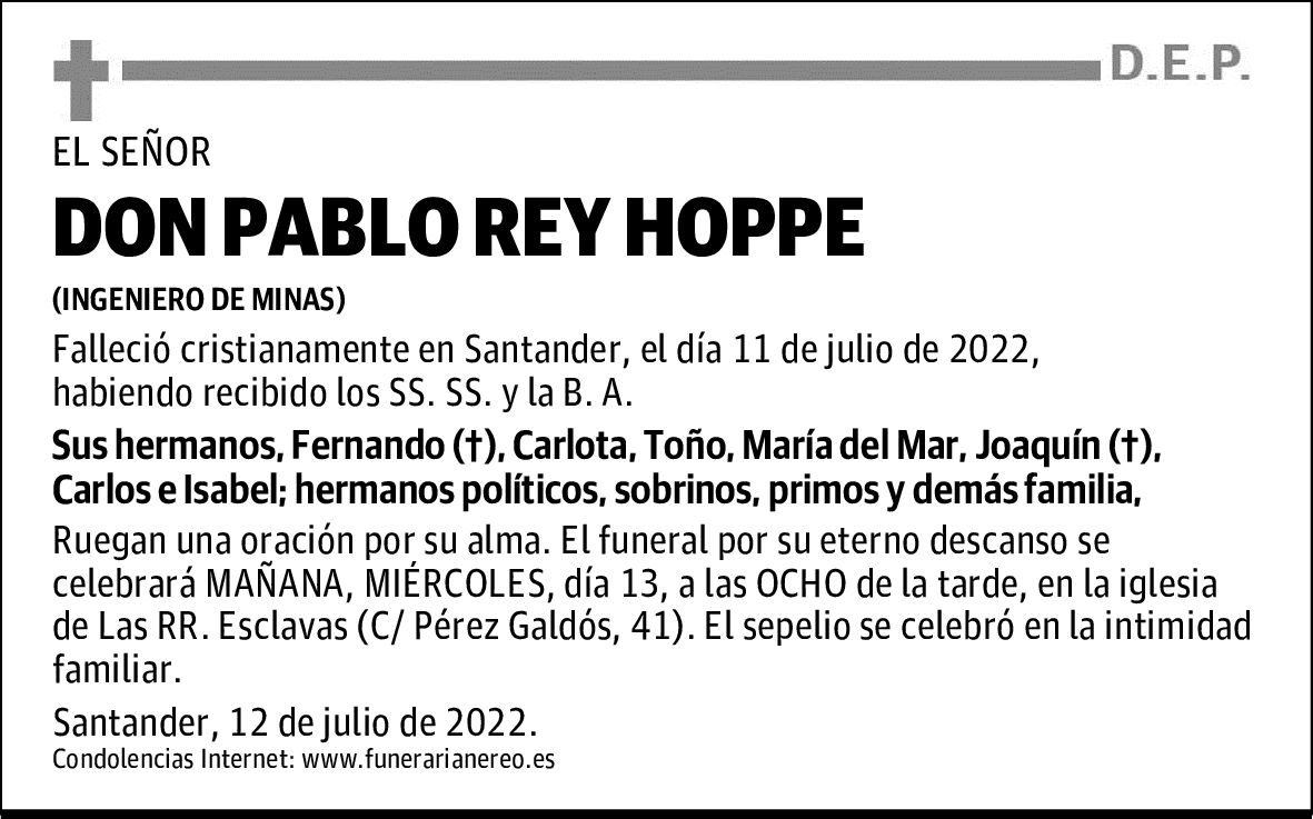 DON PABLO REY HOPPE