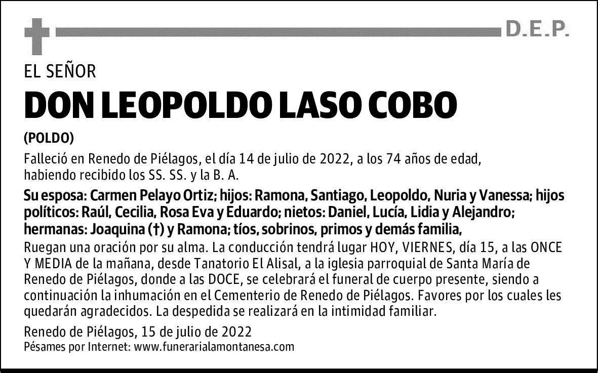 DON LEOPOLDO LASO COBO