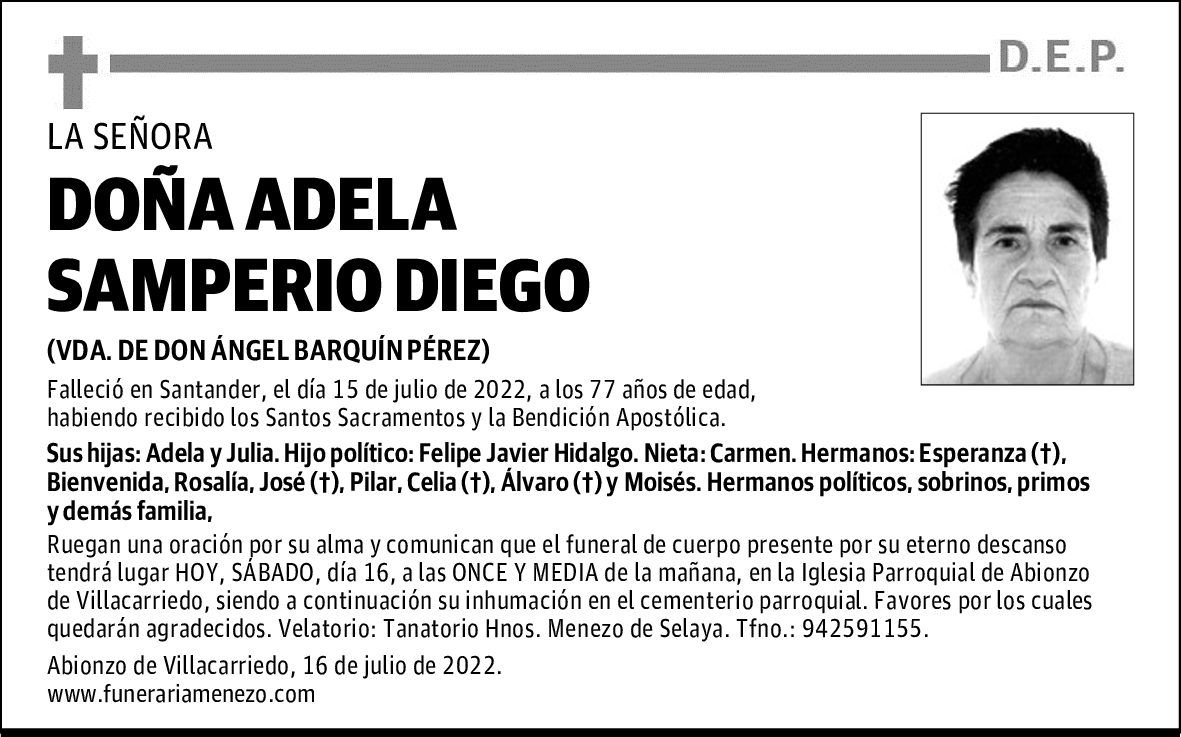 Doña Adela Samperio Diego