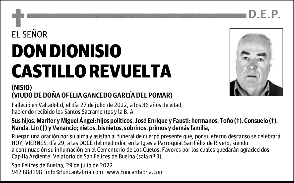 Don Dionisio Castillo Revuelta