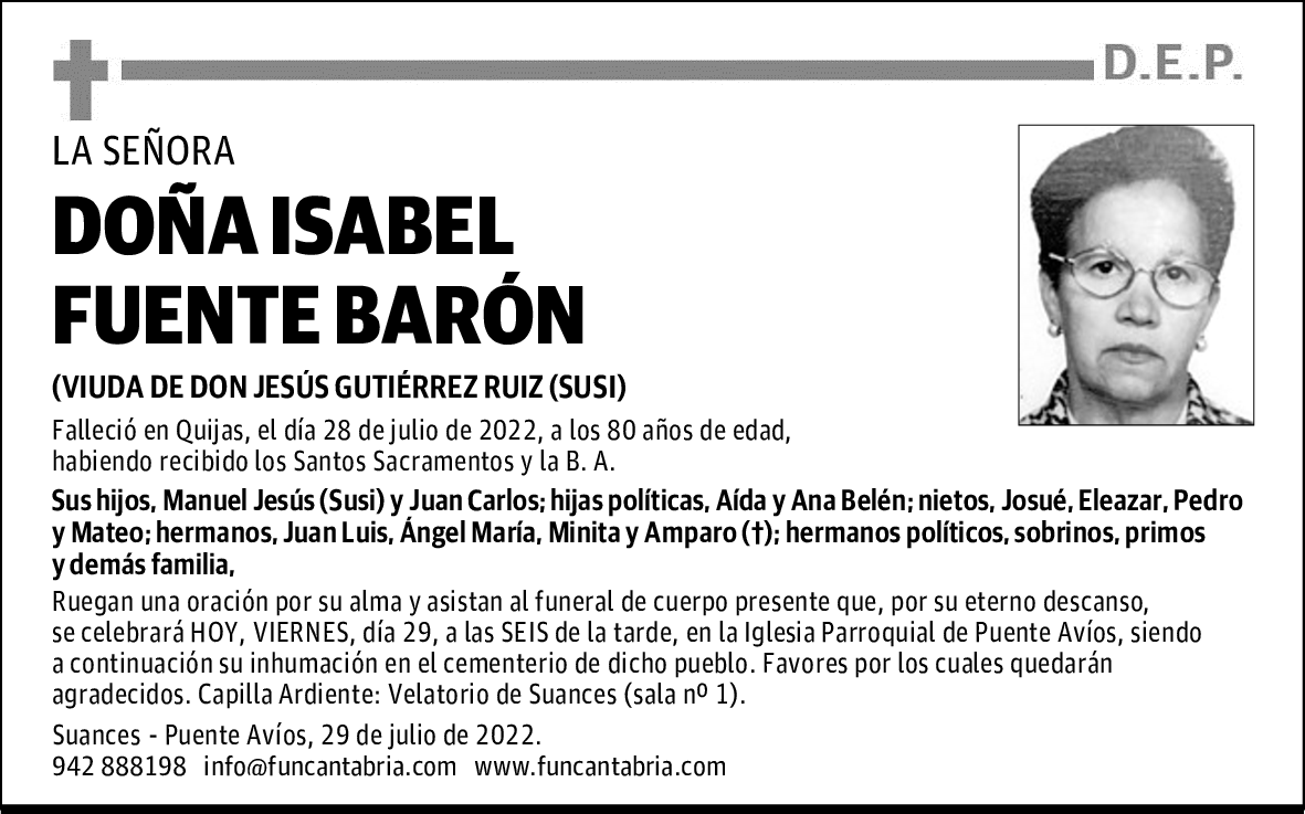 Doña Isabel Fuente Barón