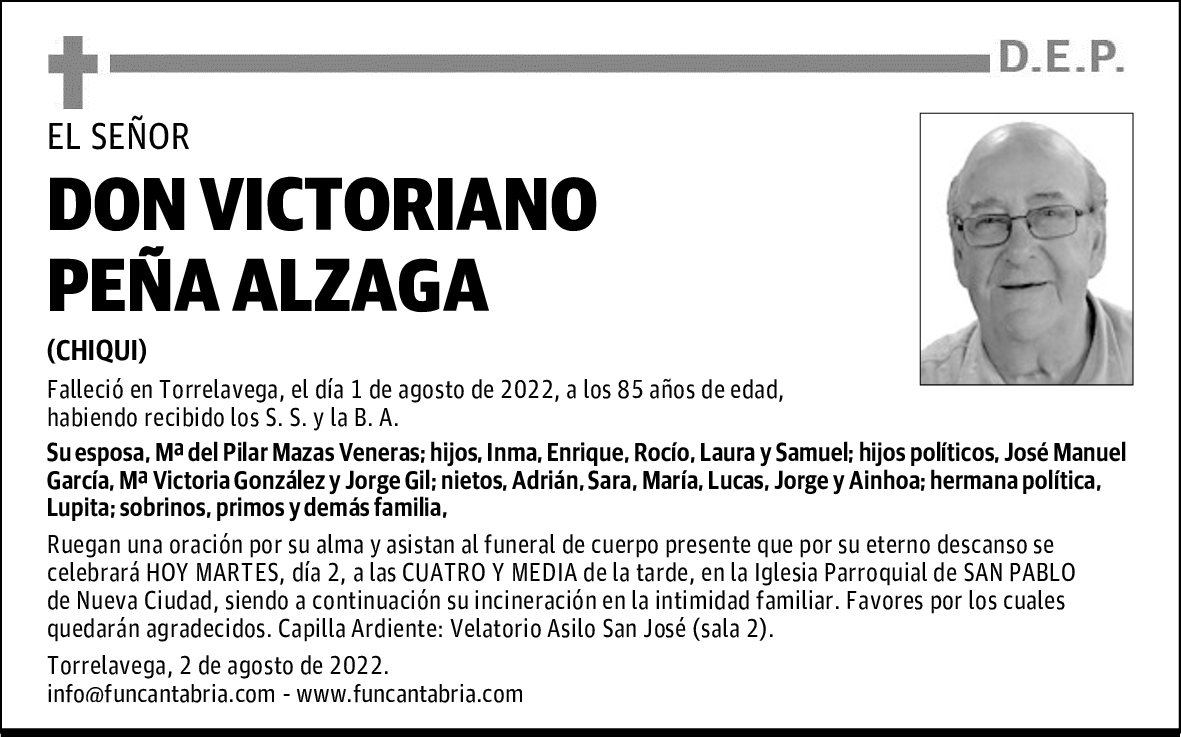 DON VICTORIANO PEÑA ALZAGA