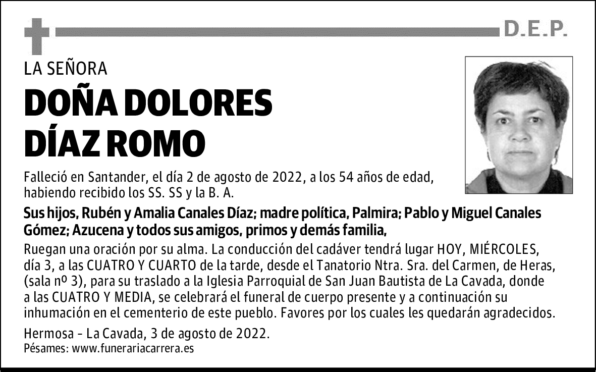 DOÑA DOLORES DÍAZ ROMO