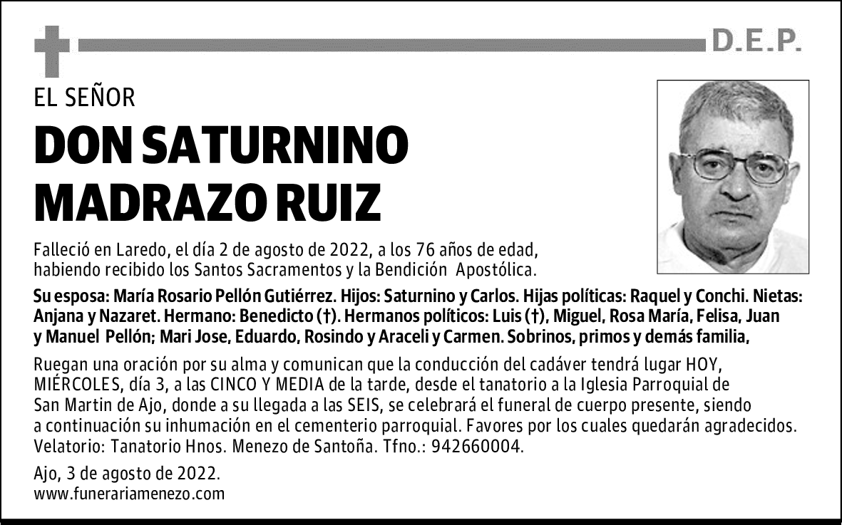 DON SATURNINO MADRAZO RUIZ