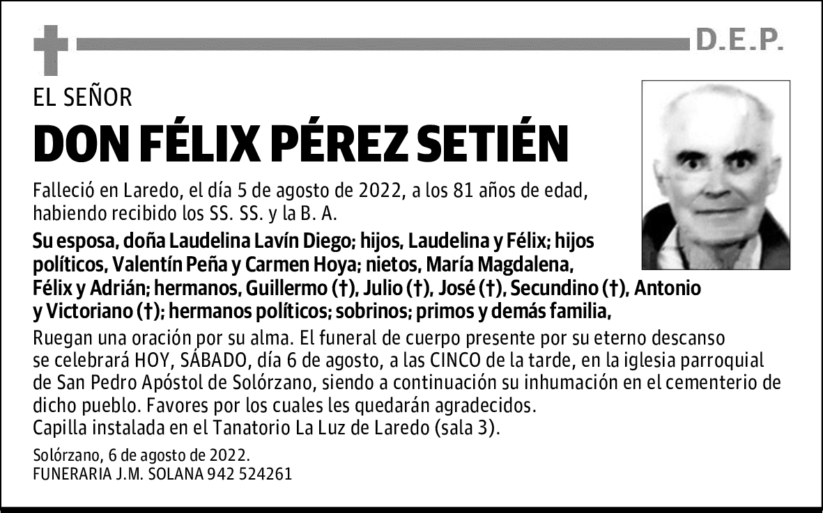 DON FÉLIX PÉREZ SETIÉN