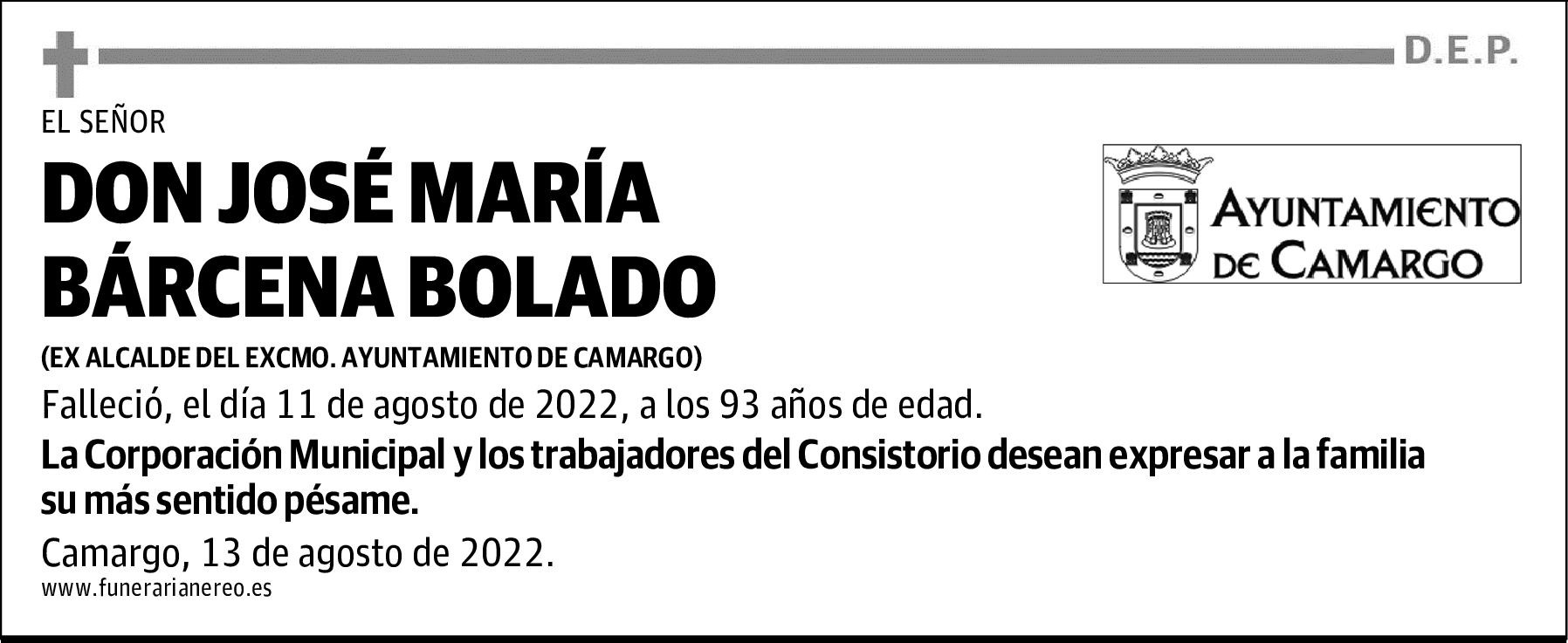 DON JOSÉ MARÍA BÁRCENA BOLADO