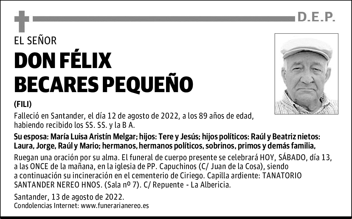DON FÉLIX BECARES PEQUEÑO