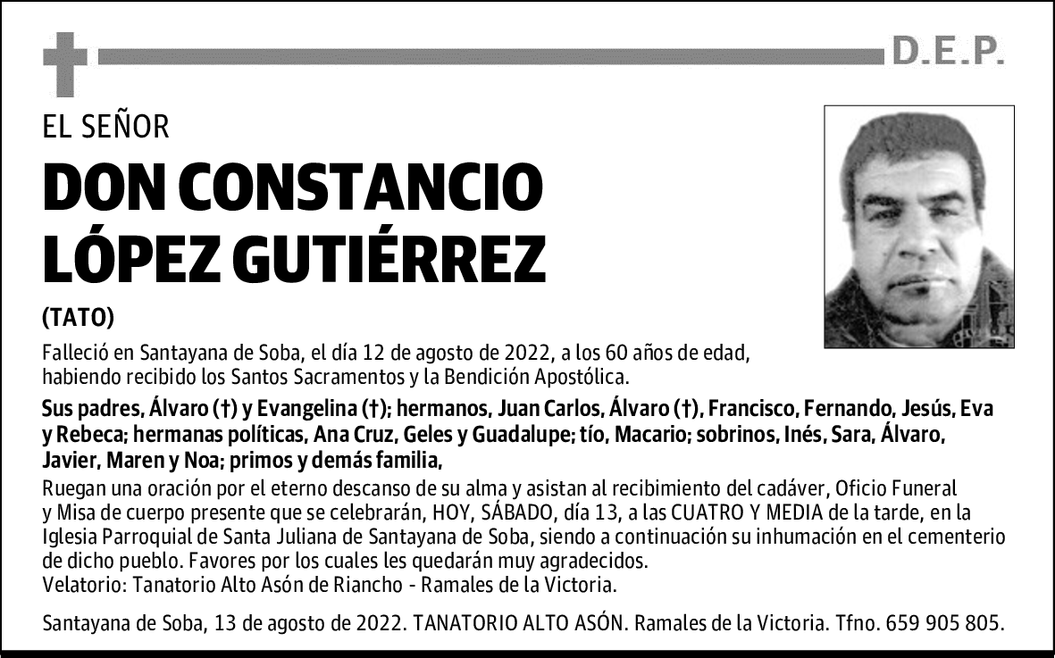 D. CONSTANCIO LÓPEZ GUTIÉRREZ