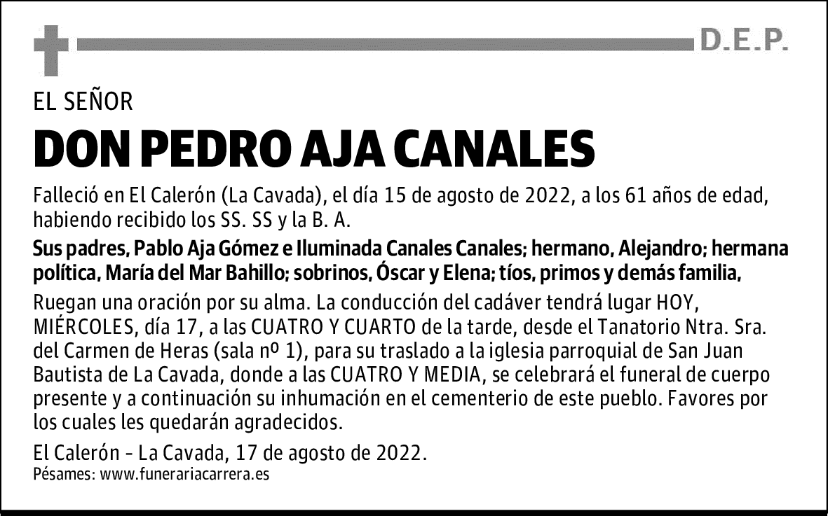 DON PEDRO AJA CANALES
