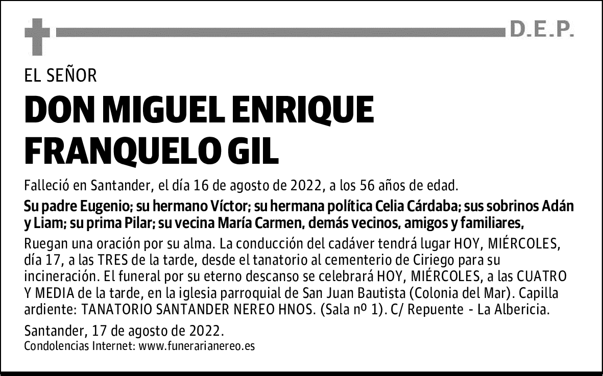 DON MIGUEL ENRIQUE FRANQUELO GIL