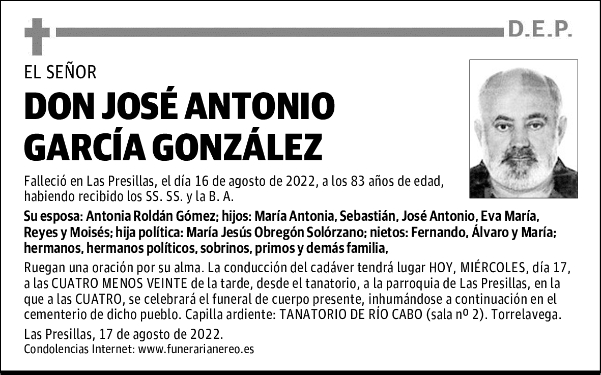 DON JOSÉ ANTONIO GARCÍA GONZÁLEZ