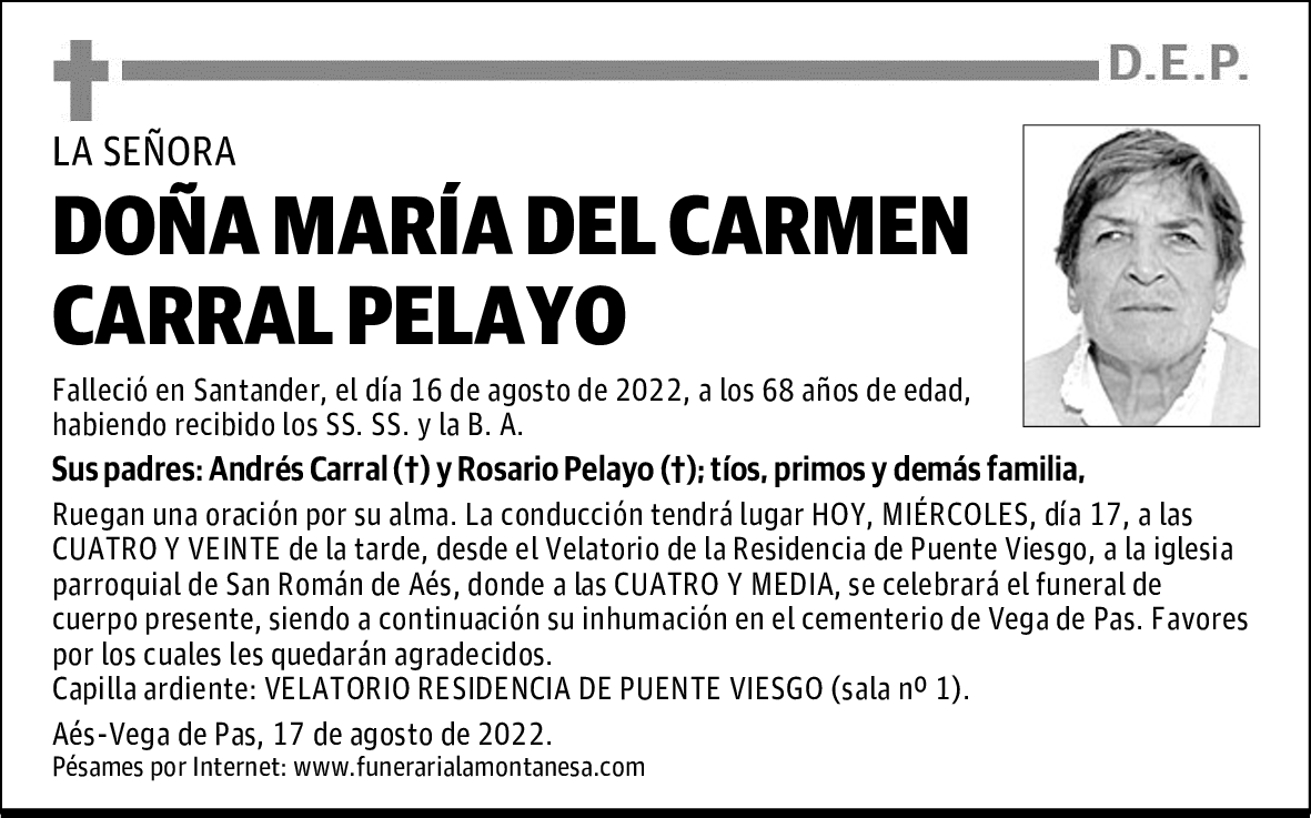 DOÑA MARÍA DEL CARMEN CARRAL PELAYO