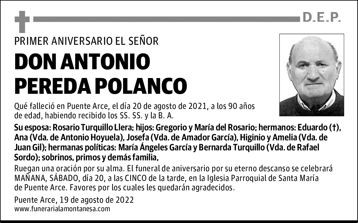 DON ANTONIO PEREDA POLANCO