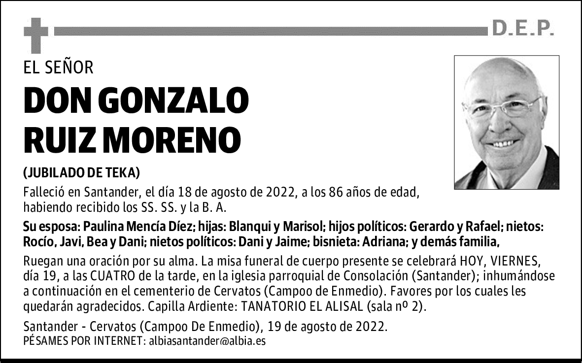 DON GONZALO RUIZ MORENO