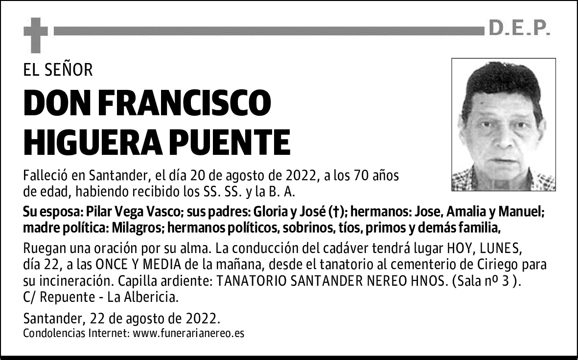 DON  FRANCISCO HIGUERA PUENTE