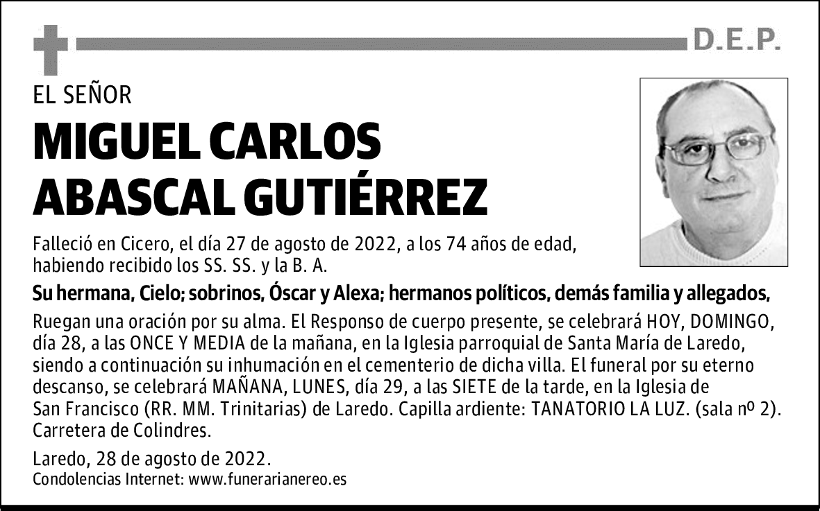 MIGUEL CARLOS ABASCAL GUTIÉRREZ