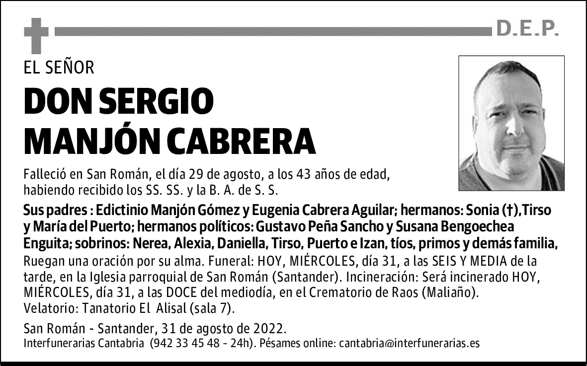 D. SERGIO MANJÓN CABRERA