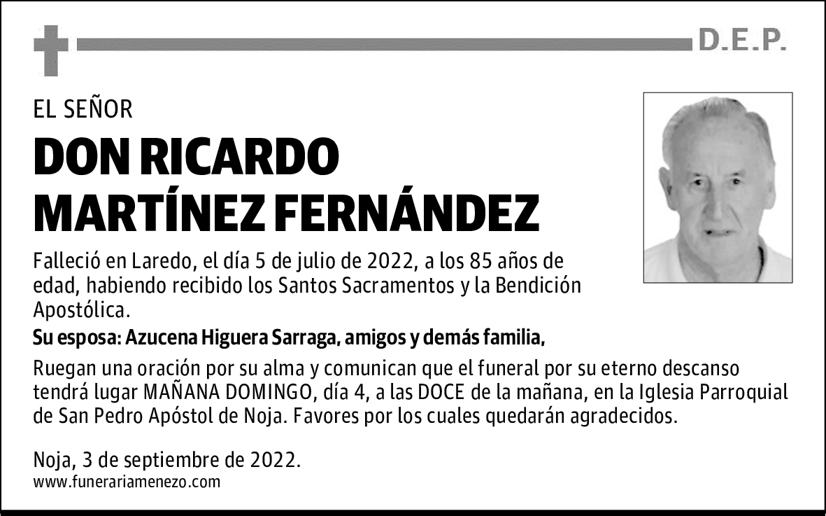 DON RICARDO MARTÍNEZ FERNÁNDEZ