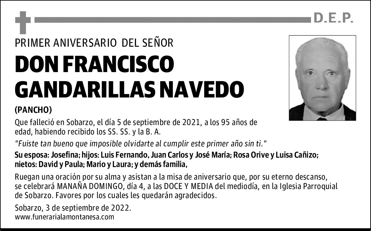 DON FRANCISCO GANDARILLAS NAVEDO