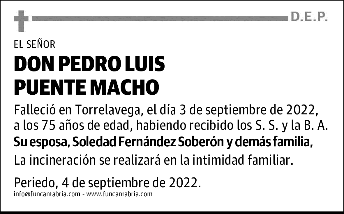 DON PEDRO LUIS PUENTE MACHO