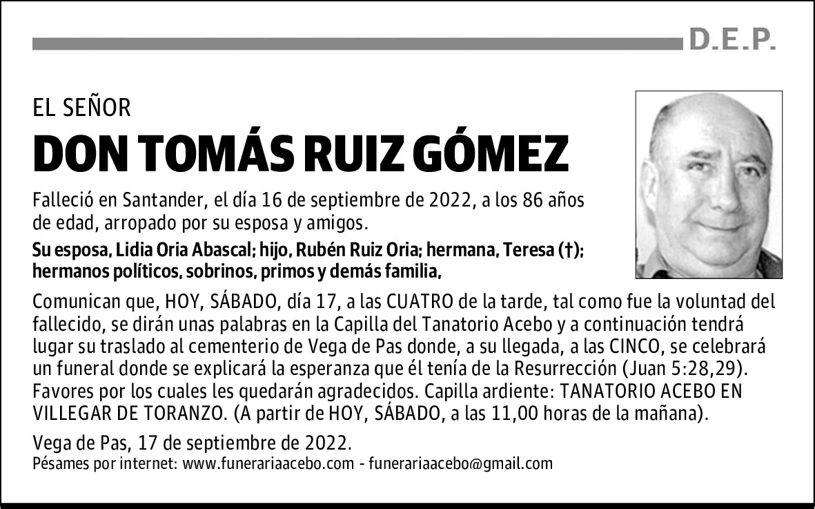 DON TOMÁS RUIZ GÓMEZ