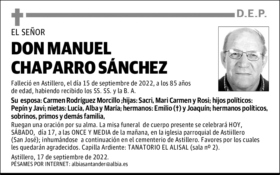 DON MANUEL CHAPARRO SÁNCHEZ