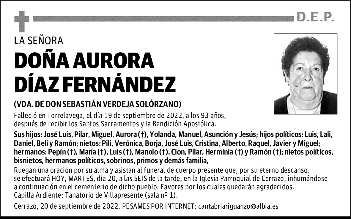 DOÑA AURORA DÍAZ FERNÁNDEZ