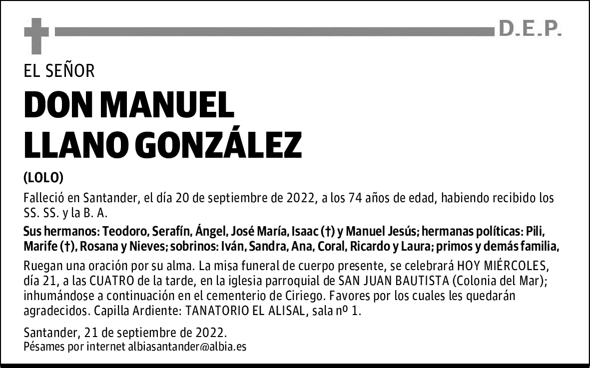 DON MANUEL LLANO GONZÁLEZ