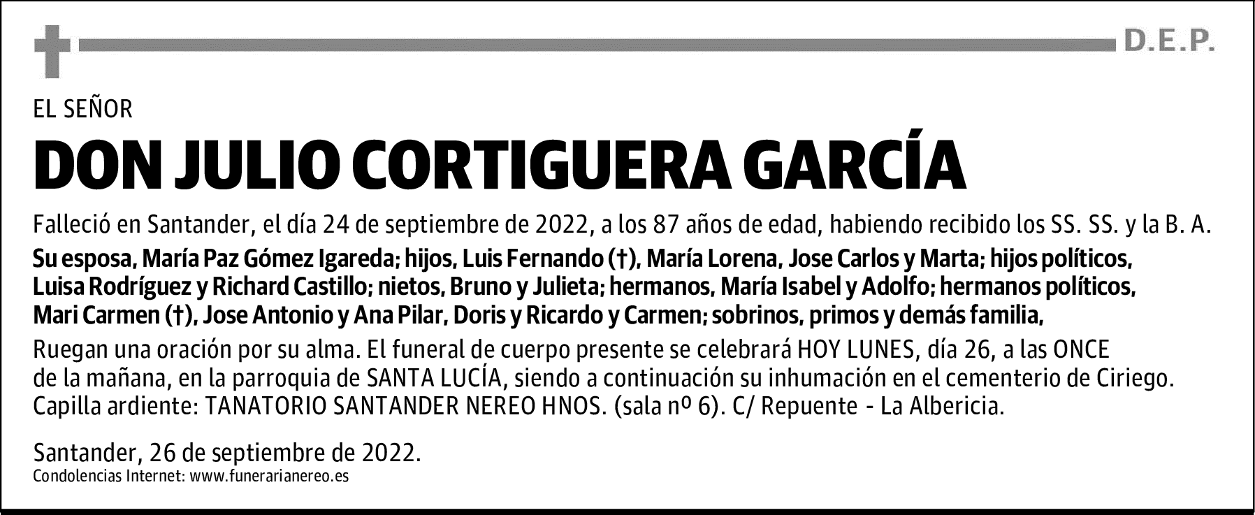 DON JULIO CORTIGUERA GARCÍA