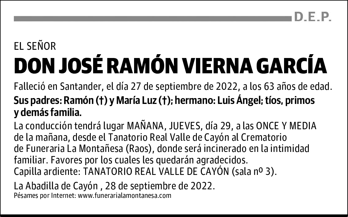 DON JOSÉ RAMÓN VIERNA GARCÍA