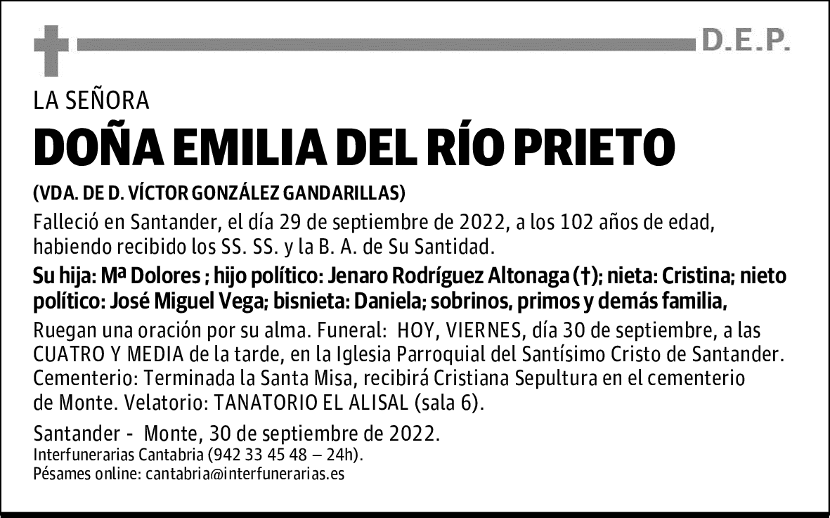 DOÑA EMILIA DEL RÍO PRIETO