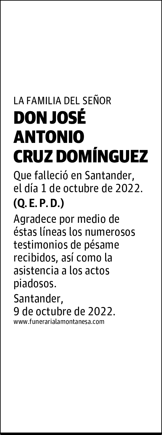 DON JOSÉ ANTONIO CRUZ DOMÍNGUEZ