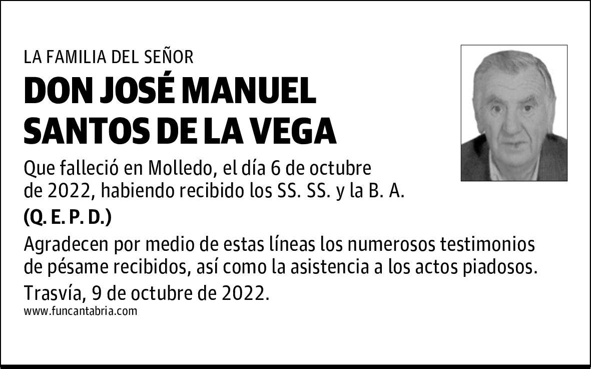 DON JOSÉ MANUEL SANTOS DE LA VEGA