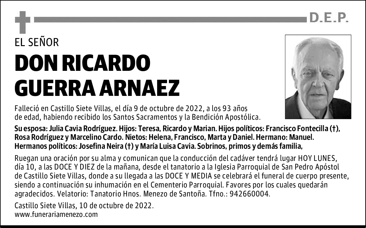 DON RICARDO GUERRA ARNAEZ