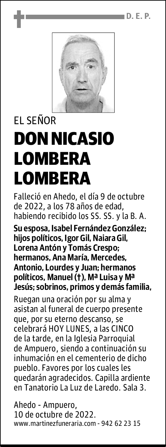DON NICASIO LOMBERA LOMBERA