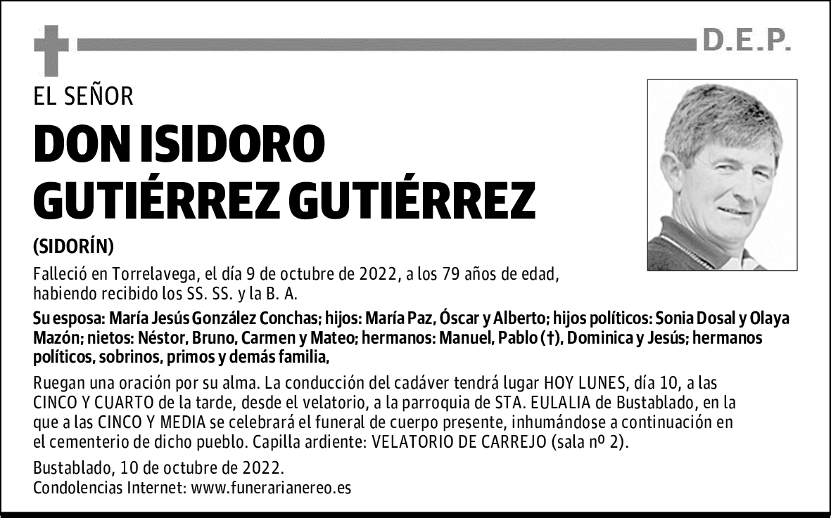 DON ISIDORO GUTIÉRREZ GUTIÉRREZ