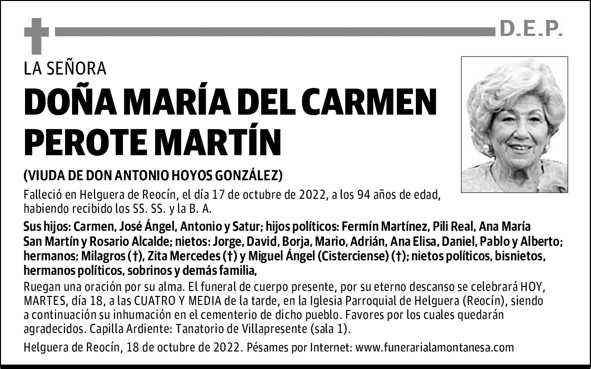 DOÑA MARÍA DEL CARMEN PEROTE MARTÍN
