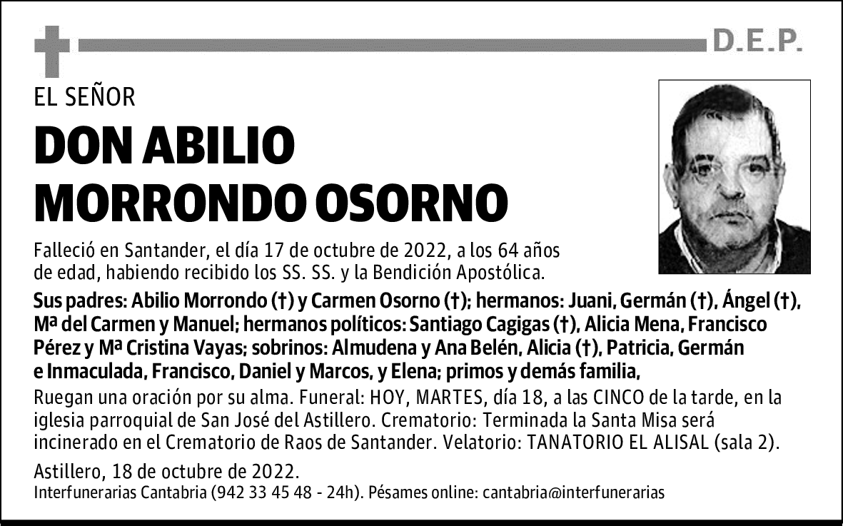 DON ABILIO MORRONDO OSORNO