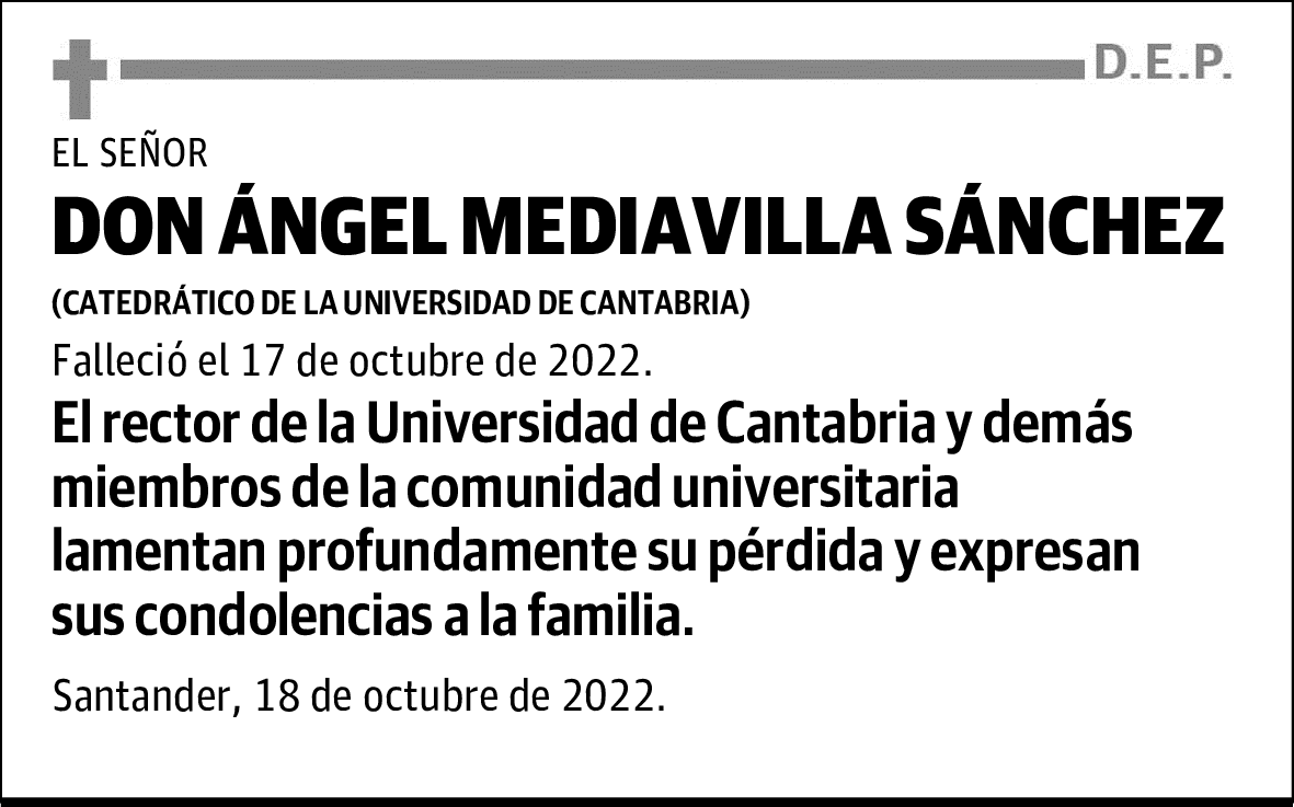 DON ÁNGEL MEDIAVILLA SÁNCHEZ