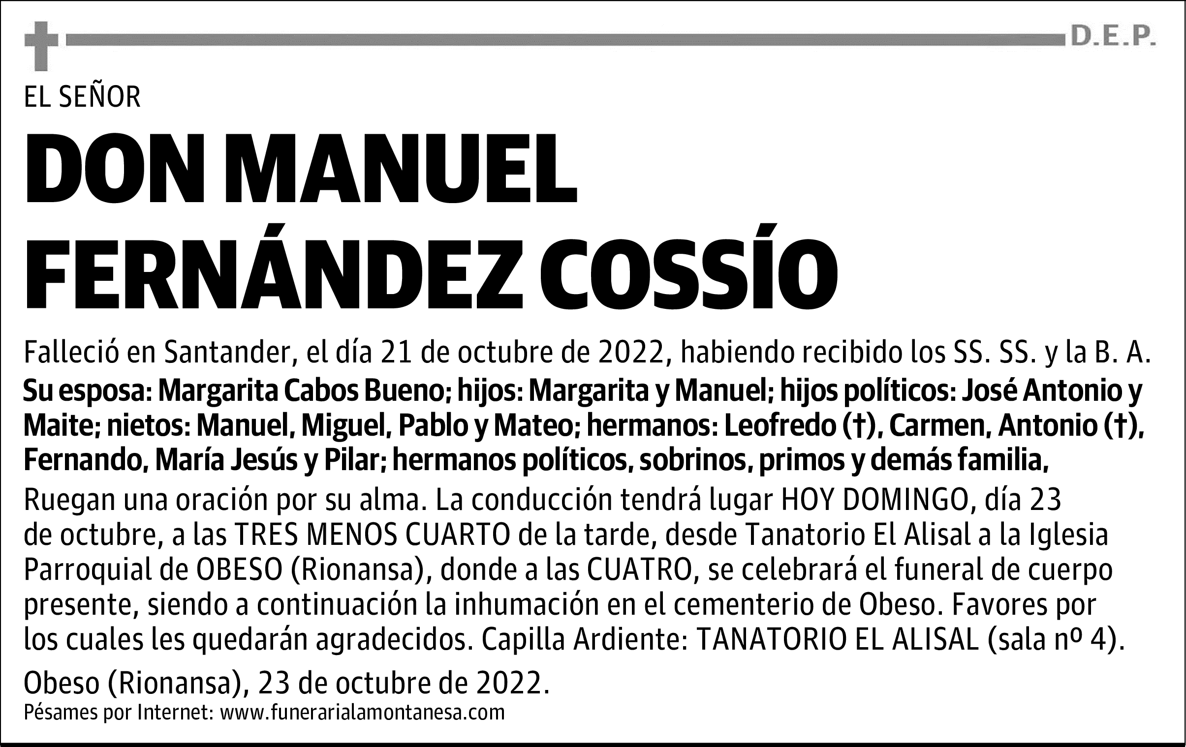 DON MANUEL FERNÁNDEZ COSSÍO