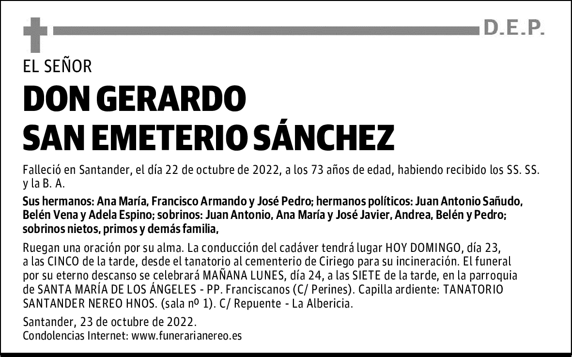 DON GERARDO SAN EMETERIO SÁNCHEZ