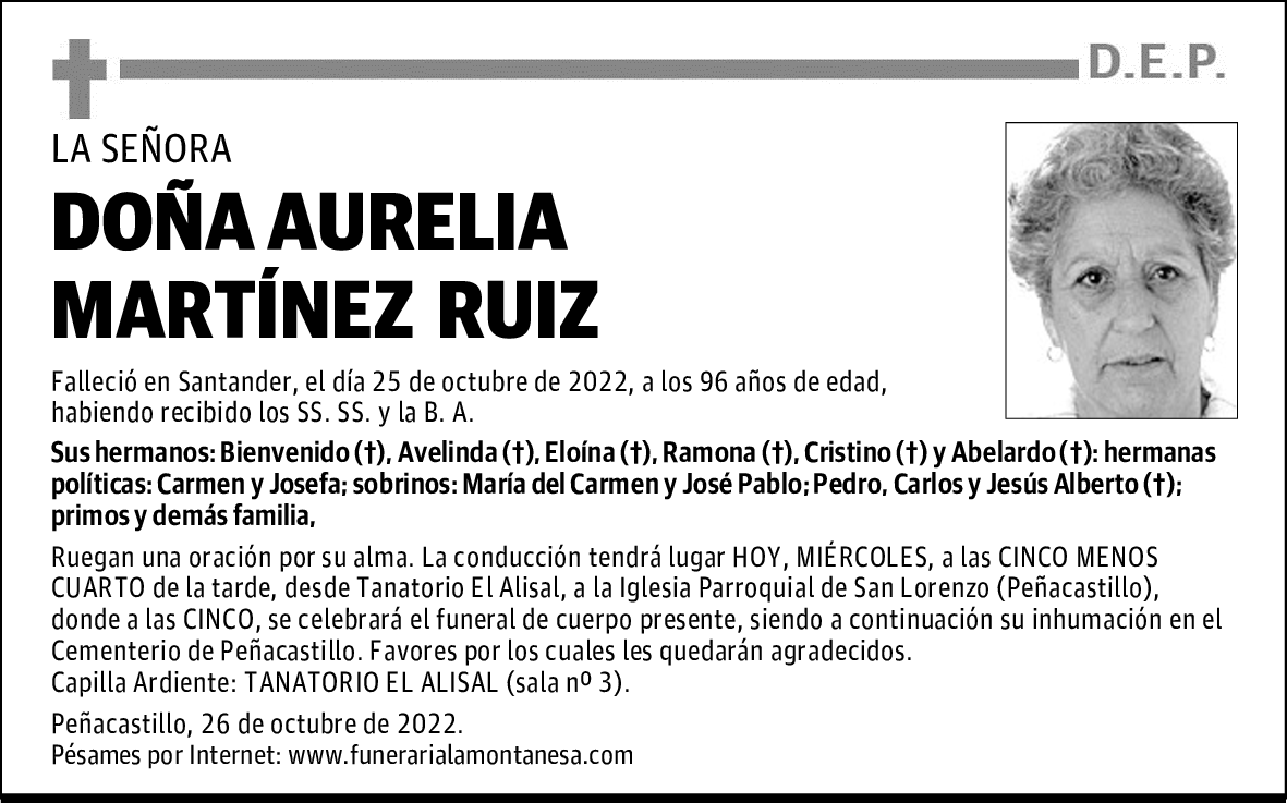 DOÑA AURELIA MARTÍNEZ RUIZ