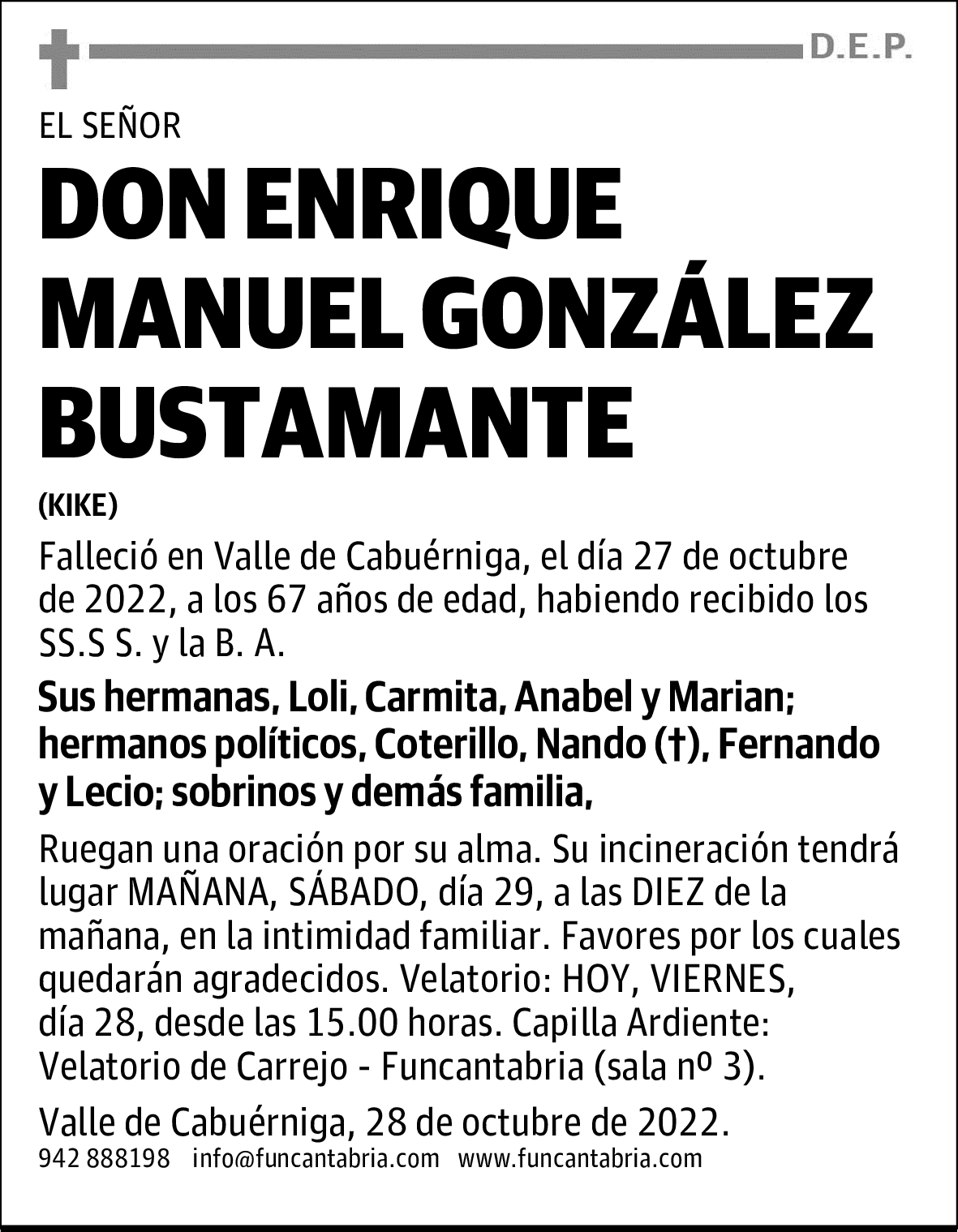 DON ENRIQUE MANUEL GONZÁLEZ BUSTAMANTE