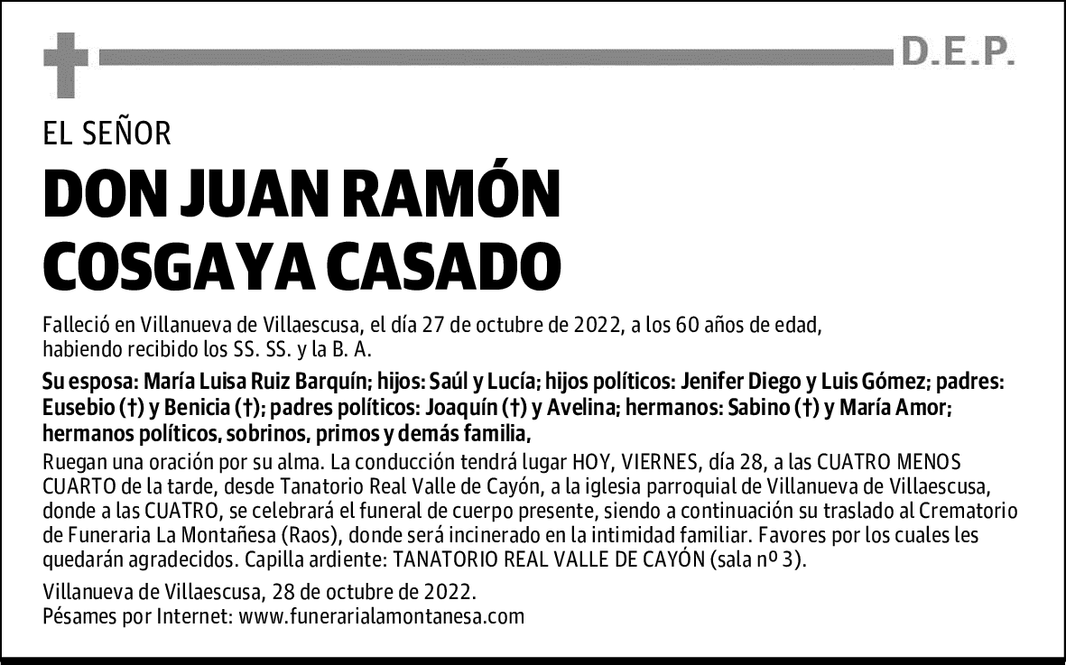 DON JUAN RAMÓN COSGAYA CASADO