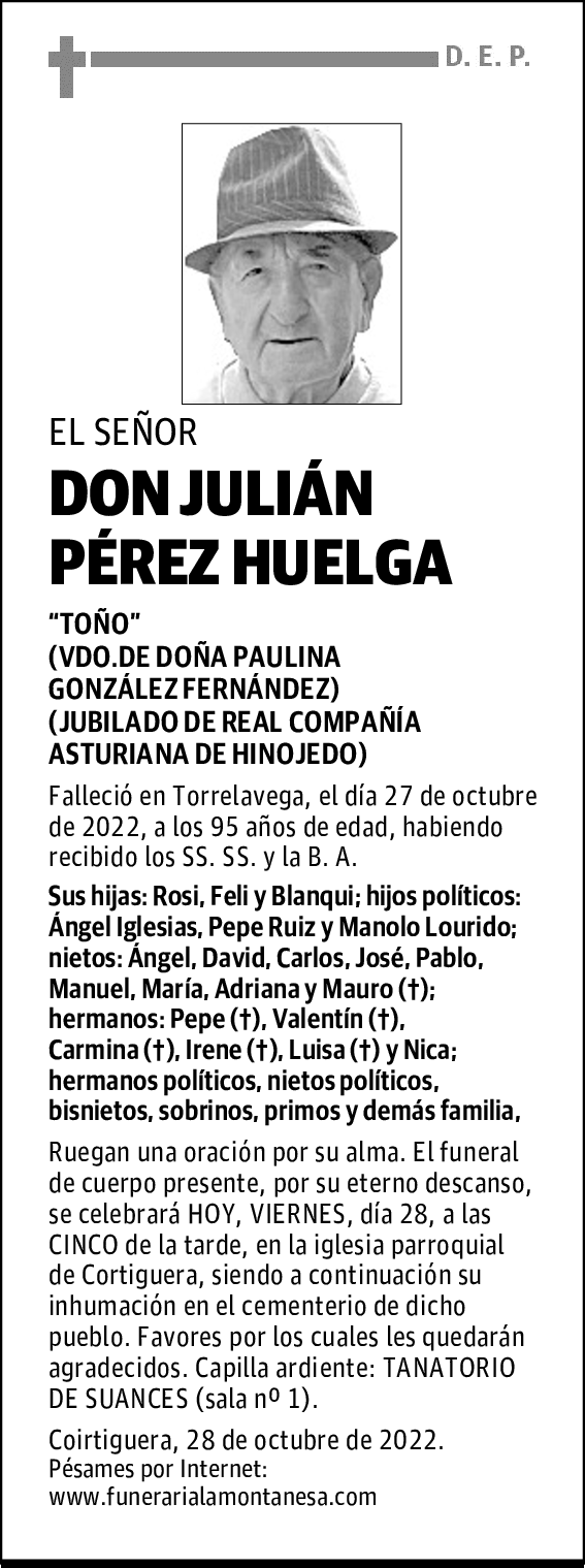 DON JULIÁN PÉREZ HUELGA
